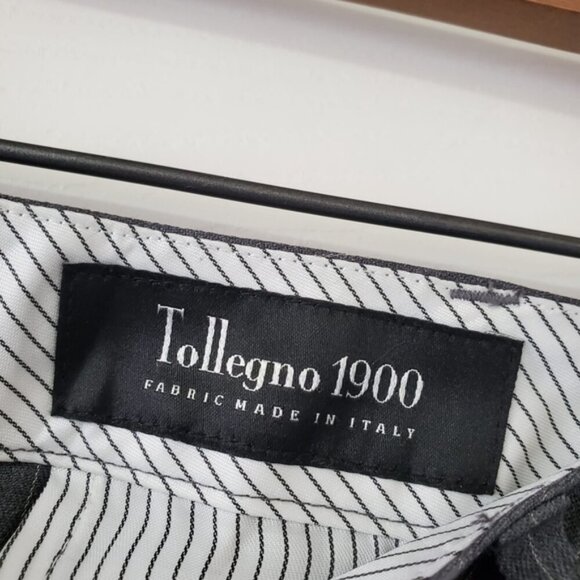 Brooks Brothers Italian Wool Pinstriped Tapered Crepe Quiet Luxury Trousers 2 - Picture 7 of 9